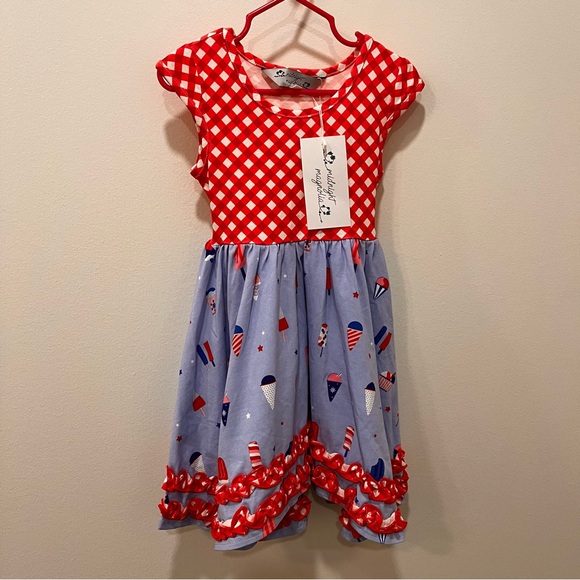 midnight magnolia Other - Midnight Magnolia 3T Dress Patriotic NEW July Red White Ice Cream Girls Twirl